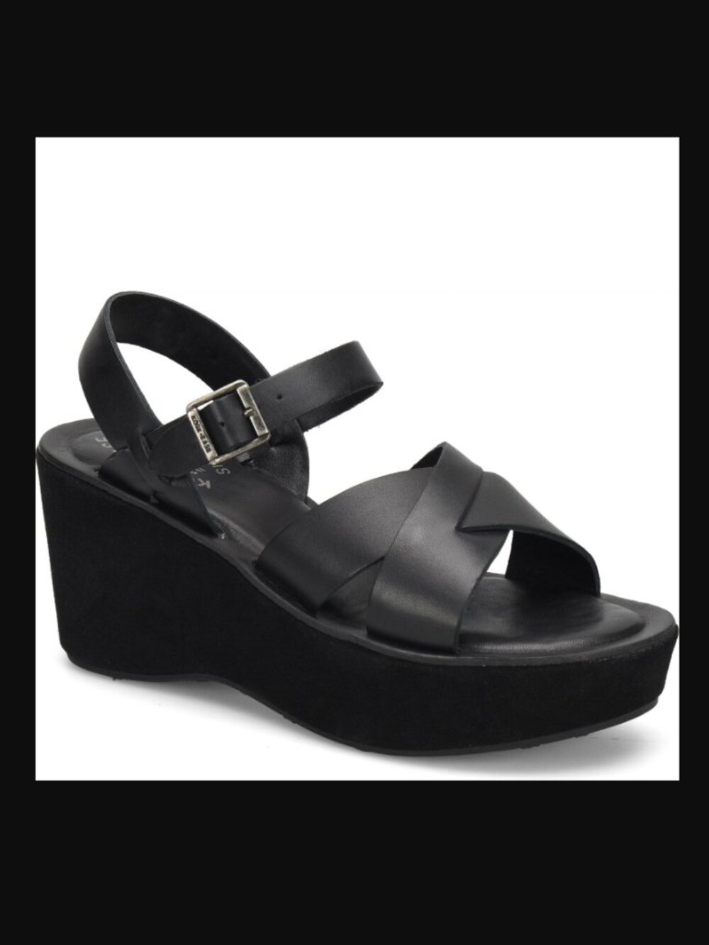 Kork Ease size 9 (41) black platform chunky wedge sandals *